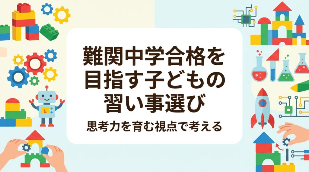 難関中学合格を目指す保護者向けに、習い事選びの考え方や思考力型入試の実態、日常の学びの積み上げ方を誠実に解説。合格保証はしませんが、子どもの力を伸ばすヒントをお届けします。