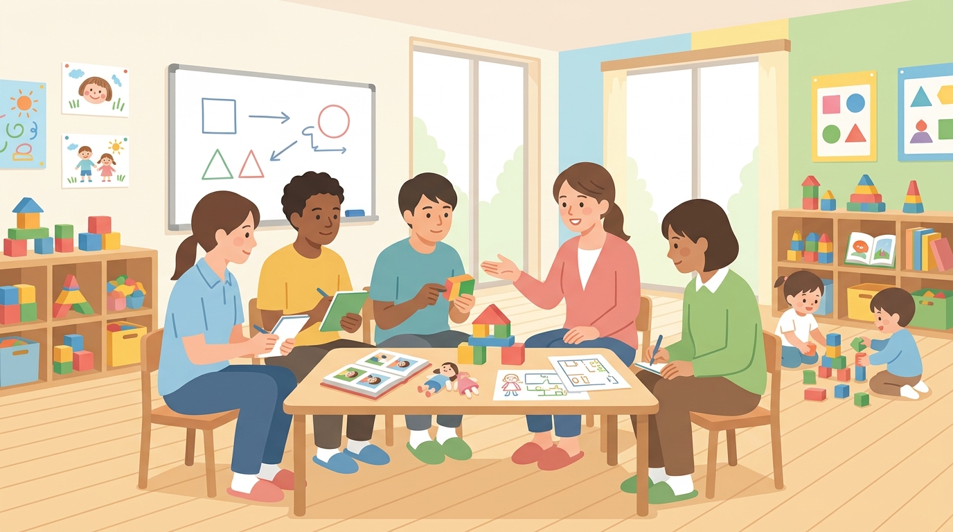 園内研修のテーマ案一覧:ねらい・所要時間・準備物で比較するのイメージ