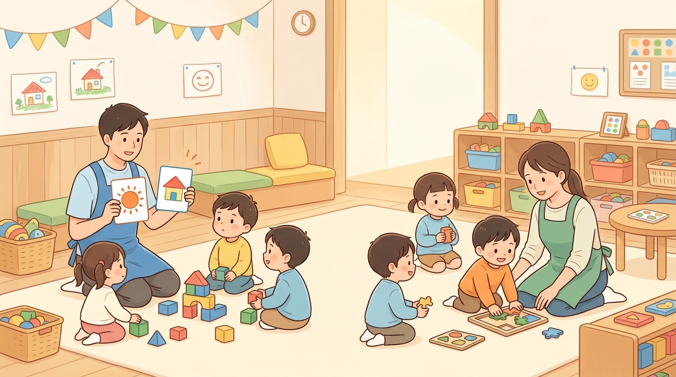 工夫その4〜5 終わり方を予告する・個別配慮を集団の中に組み込むのイメージ
