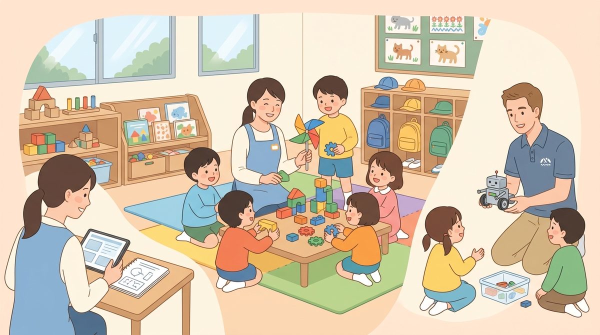 幼稚園でのSTEM教育導入 3つの方式と向き不向きのイメージ