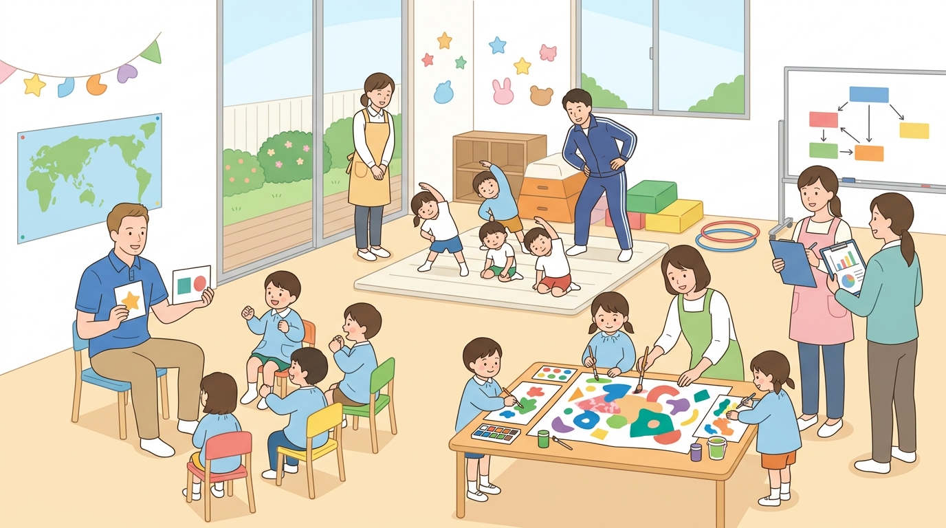 幼稚園の課外活動の主な種類と特徴を中立比較のイメージ
